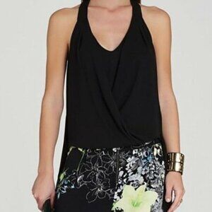 BCBGMAXAZRIA Solange Back-Drape Halter Top Black